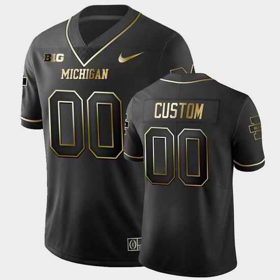 Men Women Youth Toddler Michigan Wolverines Custom College Football Black Golden Edition Limited Jersey